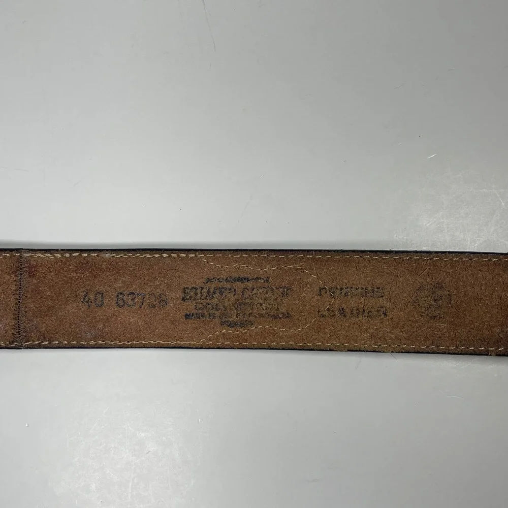 Vintage Silver Canyon Tooled Leather Eagle Belt Mens 40 Brown Western Cowboy